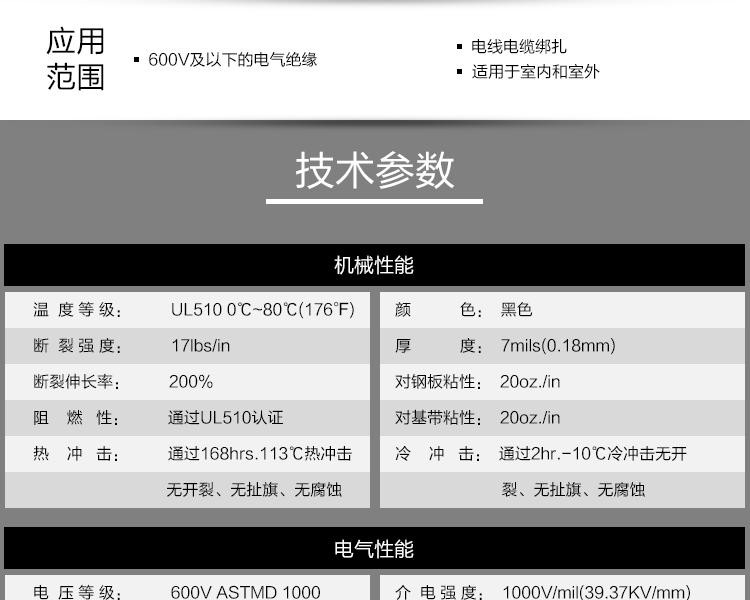 3M 1712黑色绝缘胶带图片3
