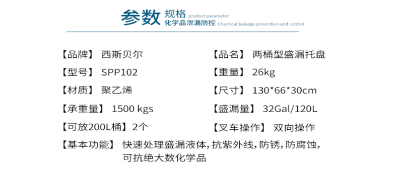 西斯贝尔SPP102聚乙烯盛漏托盘图片1