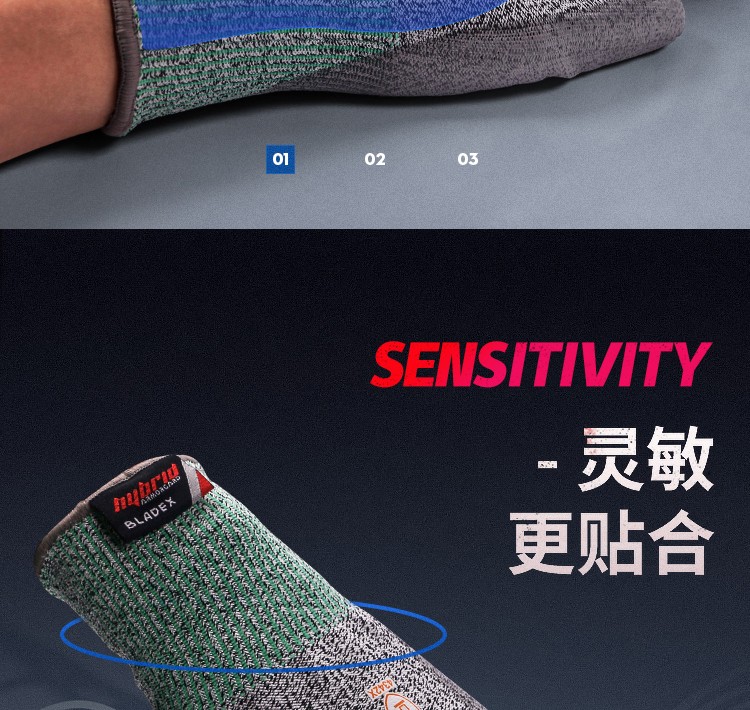 赛立特N10658-10PU涂层3级防割手套图片4