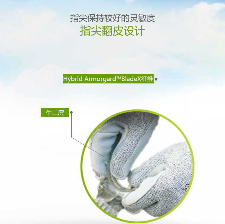 赛立特ST58117F-10一般手指翻皮5级防割手套图片4