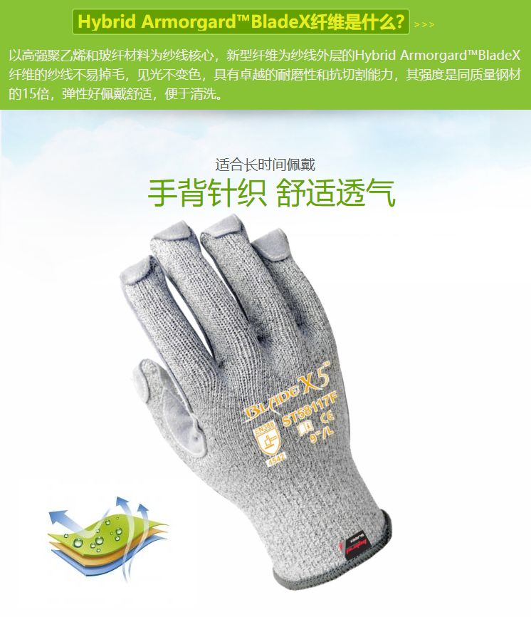 赛立特ST58117F-10一般手指翻皮5级防割手套图片5