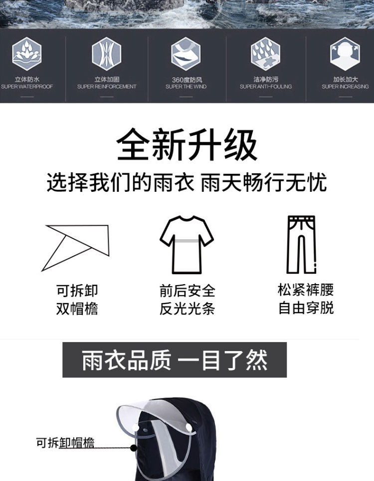 天堂N211-7AP双帽檐套装雨衣图片2