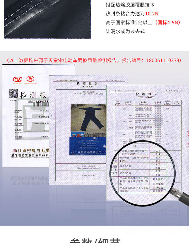 天堂N211-7AP双帽檐套装雨衣图片12